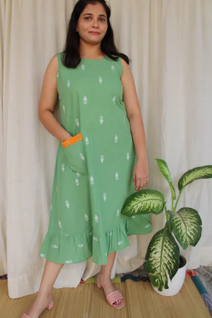 South Cotton Green Dress