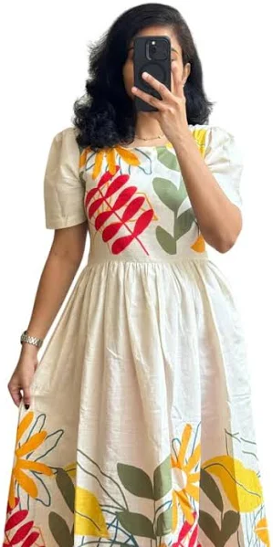 Floral Print Cotton Midi Dress
